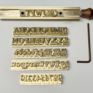 Custom Made Fonts 26pcs Alphabet Letters <b>Leather</b> <b>Stamp</b> Set Fixture Holder Brass Metal Letter <b>Stamp</b> for Hot Foil <b>Stamp</b> Machine - Product Image 2