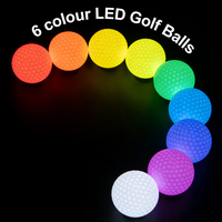 Balles de golf de sport de plein air à haute visibilité, durables, imperméables, lumineuses, avec logo personnalisé, 6 couleurs LED, luminescence nocturne