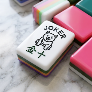 Juego de Mahjong Acrílico con Fichas Arcoíris, Borde Degradado Pastel, Diseño de Animales Adorables, Acabado Brillante, Moderno, <span class=keywords><strong>para</strong></span> <span class=keywords><strong>Casino</strong></span>, Juego de Mesa, Noche de Juegos - Product Image 4