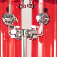 Instruments de Percussion Acrylique Rouge 4 Pièces ROTO Toms avec Supports