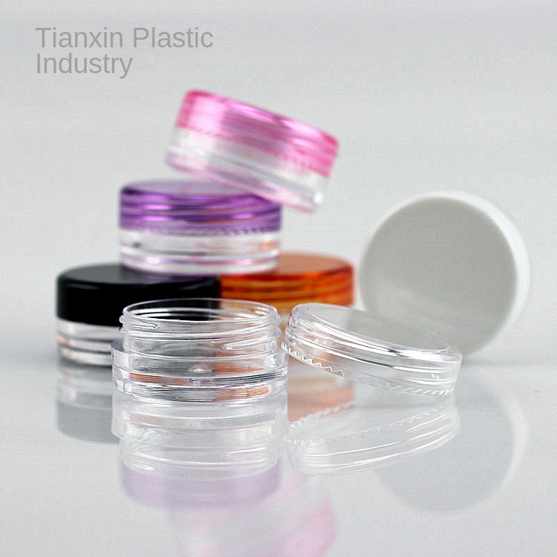 3g 5g Small Round Clear Cream Jar, Plastic Pot Box Mini Transparent Cosmetic Sample Container with Lids in Stock