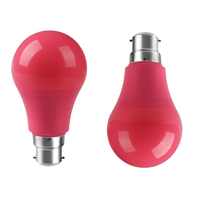 Ampoule de couleur LED A60 E27/B22 8W 100-240V Ampoule rose sans scintillement Lumière décorative pour l'atmosphère du festival