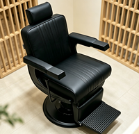 Chaise de Barbier Ergonomique Professionnelle Haut de Gamme avec Appui-tête Réglable et Repose-pieds Pliable