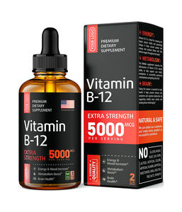 <span class=keywords><strong>Vitamin</strong></span> <span class=keywords><strong>12</strong></span> tetes bertindak cepat 5000 Mcg <span class=keywords><strong>Vitamin</strong></span> <span class=keywords><strong>B12</strong></span> Liquid - Sublingual Vegan tetes cairan suplemen untuk metabolisme Booster - Product Image 1