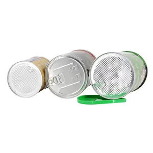 Hot Sale empty Round Tin Can For seaweed snack candy leisure food Packing with easy open lids Metal Tinplate Cans Packing