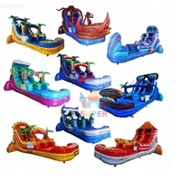 Toboggan aquatique gonflable commercial personnalisable pour enfants, en PVC, installation facile et logo personnalisé, utilisation en extérieur/intérieur pour fêtes/locations