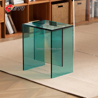 Tabouret à chaussures simple et créatif, banc à chaussures long en acrylique de luxe, chaise en plexiglas transparent, tabouret de bout de lit, petite table