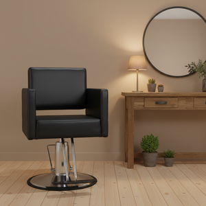 Silla de Peluquería Hidráulica para Salones Profesionales y Barberías, Rotación de 360 Grados, Altura Ajustable, Acolchado Confortable - Product Image 1