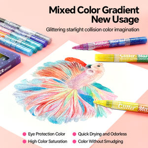 Marqueurs métallisés à paillettes avec double embouts 16 couleurs de paillettes Marqueur à pointe ronde pour livres de coloriage pour enfants - Product Image 4