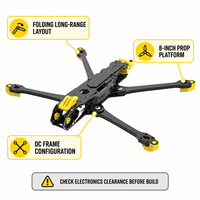 Châssis pliable SpeedyBee Mario Fold DC en fibre de carbone, taille personnalisée, longue portée, pour FPV, charge utile lourde, avec support GPS et VTX, montage rapide