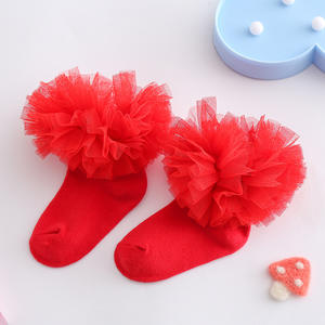 स्वीट लेस डांस सॉक्स बेबी लिटिल किड्स गर्ल्स पिंक व्हाइट रफ़ल बिग लेस प्रिंसेस गर्ल सॉक्स - Product Image 4