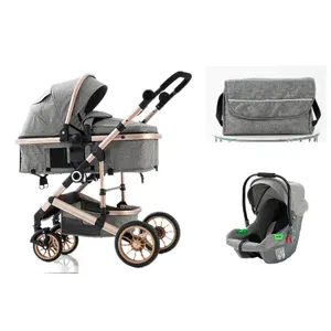 Aluminium stock baby stroller 3 in 1 baby buggy luxury stroller for baby