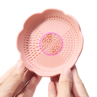Éponge cosmétique pour femmes, forme de fleur, douce, facile à tenir, réutilisable, pliable, multicolores, outils de maquillage, pinceau en silicone