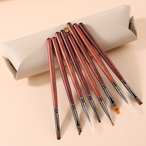 Lot de 8 pinceaux à ongles avec manche en bois, poils en nylon finement polis, pour liner, détails fins, gel et peinture, pour salon - Product Image 5