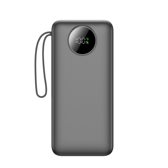 OEM Trending 20000mAh Li-Polymer Battery Power Bank with LED Display 4 Built-in Cables 20W Fast Charging ABS+PC Portable Outdoor