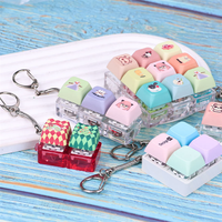 Porte-clés anti-stress personnalisé avec logo, style anime, bouton-pression en plastique, touches de clavier, pour cadeau