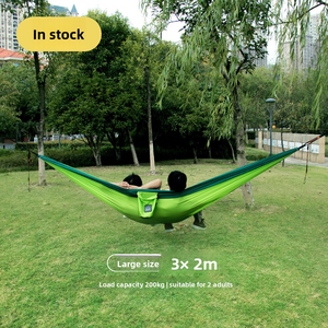 <span class=keywords><strong>Hamac</strong></span> de camping extérieur pour enfant, portable, léger, en nylon, design parachute, double couche, anti-retournement, 2 <span class=keywords><strong>places</strong></span>, 200 lb - Product Image 5