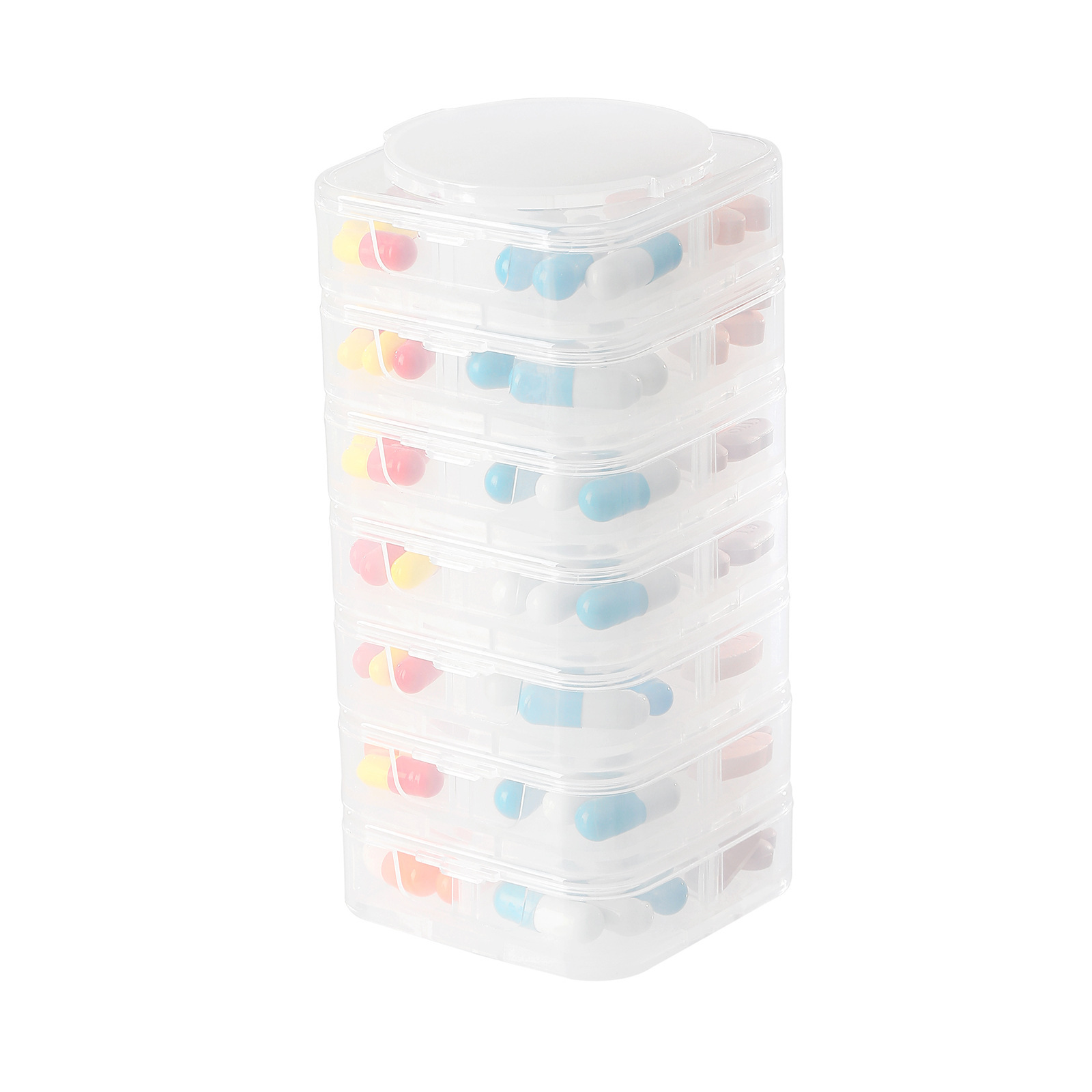 Assembled pillbox [White, 7 compartments]