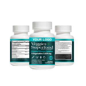 Capsules Super Veggies, complément alimentaire quotidien à base de superaliments, avec extrait de feuille de <span class=keywords><strong>bambou</strong></span>, racine de betterave, arjuna biologique, poudre de gingembre - Product Image 2