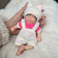 Poupée Adorable en Silicone Corps Entier de 8 Pouces pour Bébé Prématuré, Poupée Reborn Miniature Réaliste Henry, Surprise pour Enfants, Anti-Stress, Filles 3+