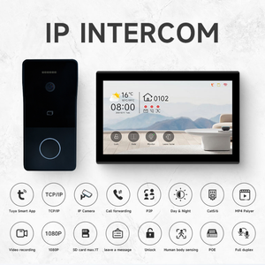 Hiwink <span class=keywords><strong>Video</strong></span>-<span class=keywords><strong>intercom</strong></span> deurbel voor villa's, <span class=keywords><strong>video</strong></span>-oproepen, buitenscherm, touchscreen, PoE, compatibel met Tuya app, Alexa & Google <span class=keywords><strong>Home</strong></span> - Product Image 3