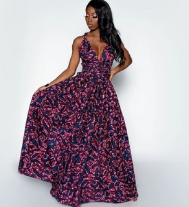 Vestido Cruzado Multiusos con Estampado Digital Indonesio OEM, Vestido <span class=keywords><strong>Sexy</strong></span> con Espalda Descubierta y Estampado Digital en África - Product Image 2