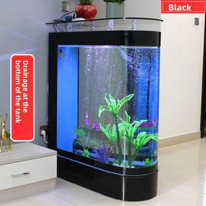 Luxo Modern Retangular <span class=keywords><strong>Fish</strong></span> Tank Aquário Eco-Friendly Gabinete Integrado Cantos Arredondados Vidro Água Display Sala 32L - Product Image 4