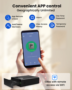 Nhỏ khẩu súng ngắn an toàn mở khóa với dấu vân tay Bàn phím Key App Slide-Away <span class=keywords><strong>Gun</strong></span> khóa hộp sinh trắc học an toàn cho đầu giường cạnh giường ngủ - Product Image 3