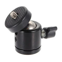 Mini rotule universelle pivotante 1/4 po avec vis de fixation pour trépied (lot de 2) – Verrouillage rotatif à 360 degrés avec bouton métallique pour appareils photo reflex numériques et trépieds