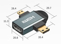 En gros Premium OEM Micro HDMI Mini HDMI mâle à HDMI femelle 2 en 1 convertisseur adaptateur en alliage d'aluminium 2K