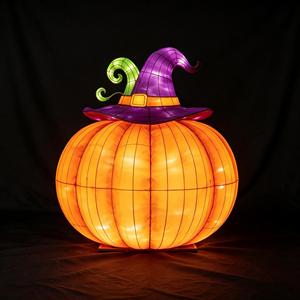 Halloween <strong>Pumpkin</strong> Lanterns Festival Lighting Outdoor Waterproof Hot Selling Factory Price Security LED Handmade Silk - Product Image 4