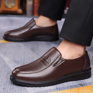 รองเท้าโลฟเฟอร์หนังแท้สำหรับผู้ชาย สีดำ แบบสวม ไม่มีเชือก ผลิตที่เมืองเหวินโจว - Product Image 5