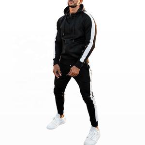 Hombres Side Stripe Hoodie Track Suits 2025 Personalizar Jogger Suit hombres al por mayor Chándal - Product Image 1