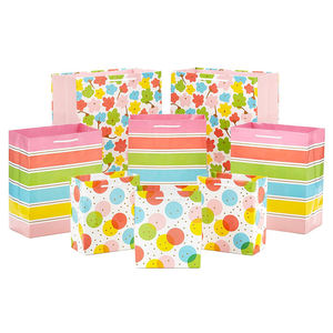 Vente en gros de sacs en papier imprimés en couleur, sacs cadeaux recyclables à poignée, motifs personnalisés - Product Image 3