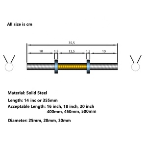 Multiple Options Fit 1 Inch Weight Plate Regular Dumbbells <strong>Bar</strong> 1 Inch Standard Dumbbell <strong>Bar</strong> - Product Image 6