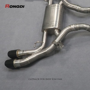 Système d'échappement Valvetronic haute performance en titane avec embouts noirs brillants pour BMW X3M F97 X4M F98 S58 3.0T - Product Image 6