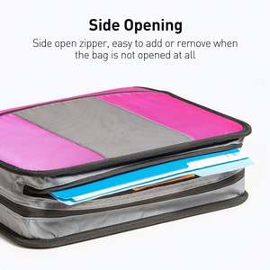 Free Sample <b>3</b> <b>Ring</b> 2 Inch <b>Binder</b> Zipper 800 Sheets Capacity Multi-Pocket School <b>Binder</b> Made Durable Polyester-BSCI Certified - Product Image 2