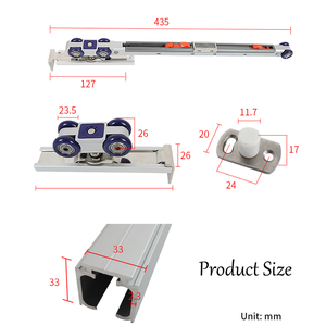 Tốt nhất bán treo đường sắt trượt Hidden cửa phần cứng cửa trượt Hệ thống theo dõi Nylon im lặng treo bánh xe treo con lăn - Product Image 6