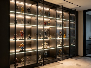 Vitrine haut <span class=keywords><strong>de</strong></span> gamme personnalisable avec verre trempé, cadre en aluminium et éclairage LED intégré, idéale pour les modèles, les jouets - Product Image 2