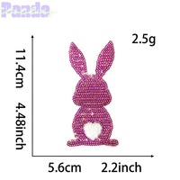 Nuevo Parche Bordado con Lentejuelas Termoadhesivas de Conejito Colorido de Pascua para Decoración de Camisetas, Sudaderas y Gorras
