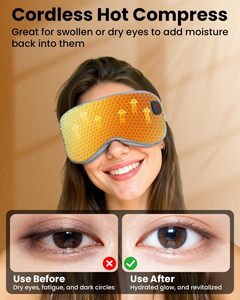 Máscara de Ojos Eléctrica Inalámbrica Recargable por USB con Logotipo Personalizado al por Mayor, Máscara de Compresión Caliente con 4 Temperaturas para Dormir - Product Image 5
