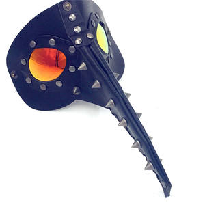 หน้ากากหนังสีดำสไตล์สตีมพังก์ <span class=keywords><strong>แวมไพร์</strong></span> จมูกยาว ประดับหมุด สำหรับฮาโลวีน คอสเพลย์ พร้อมหนาม - Product Image 1