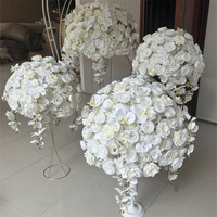 GOG053 70cm de haut Ensemble élégant de demi-boules de fleurs en plastique pour mariage en soie artificielle 80cm Centres de table rustiques pour mariage