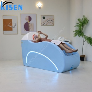 KISEN Lit de lavage de cheveux professionnel électrique pour salon de beauté, avec hydrothérapie thaïlandaise, spa capillaire et massage - Product Image 1
