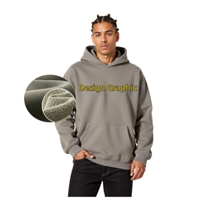 TKAN46D sweats à capuche en pur coton vierge épais polaire poids lourd grande taille sweat à capuche personnalisé logo uni sweats à capuche et sweat-shirts pour hommes - Product Image 1