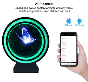 New Arrival Hologram Fan <span class=keywords><strong>3D</strong></span> Fan chiếu với Vòng Bìa RGB thanh ánh sáng xách tay <span class=keywords><strong>LED</strong></span> <span class=keywords><strong>3D</strong></span> Hologram hiển thị Holographic Fan - Product Image 4