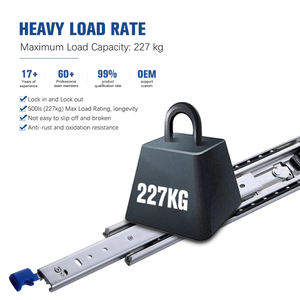 חומרת ריהוט פוקססלייד שלושה חלקים הארכה מלאה 500LB ארון נעילה כבד מיסב כדורי מגירות מדריכים לרץ - Product Image 1