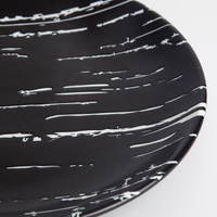 Assiette en Mable noire, matériel de porcelaine blanche et noire, céramique mat