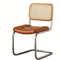 Vente en gros chaise de bureau CESCA de luxe en rotin et bois sans accoudoirs avec dossier en métal pour restaurant, appartement, salle de sport, salle de bain, utilisation dans le parc