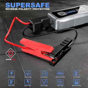 Пусковое устройство для автомобилей класса люкс с быстрой зарядкой USB-C, пиковый ток 6000А, OLED-дисплей, светодиодный фонарь, аварийный комплект инструментов, кожаный чехол - Product Image 2